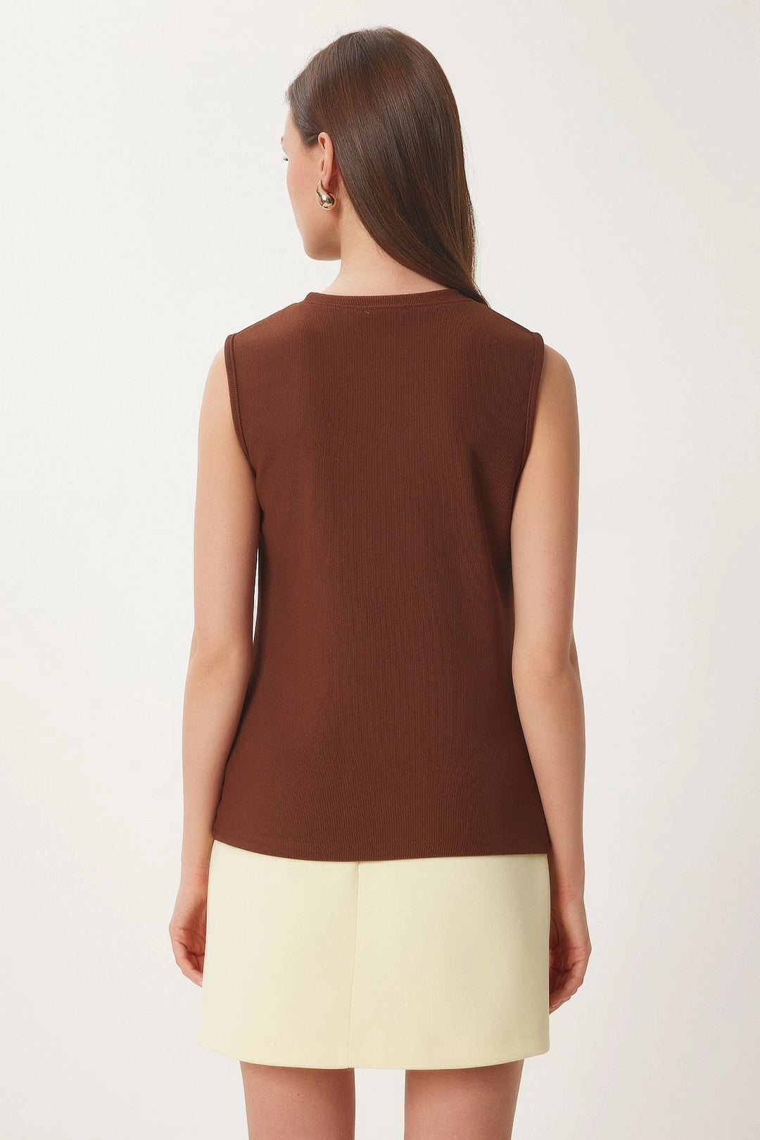 Coffee-colored Buttoned Knitted Blouse BCDF-2540000 - Rockwall
