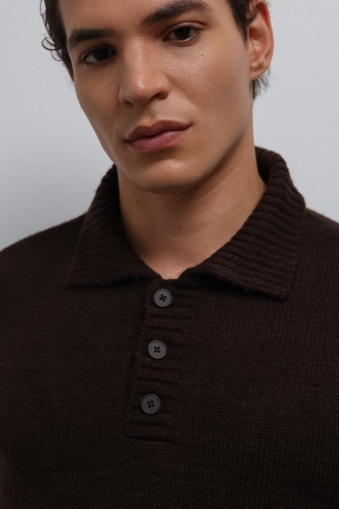 ANT Antioch Coffee Buttoned Collar Men's Sweater - Catemaco