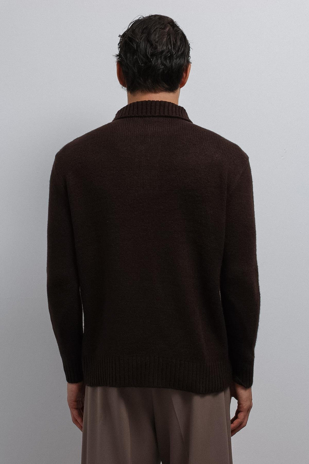 ANT Antioch Coffee Buttoned Collar Men's Sweater - Catemaco