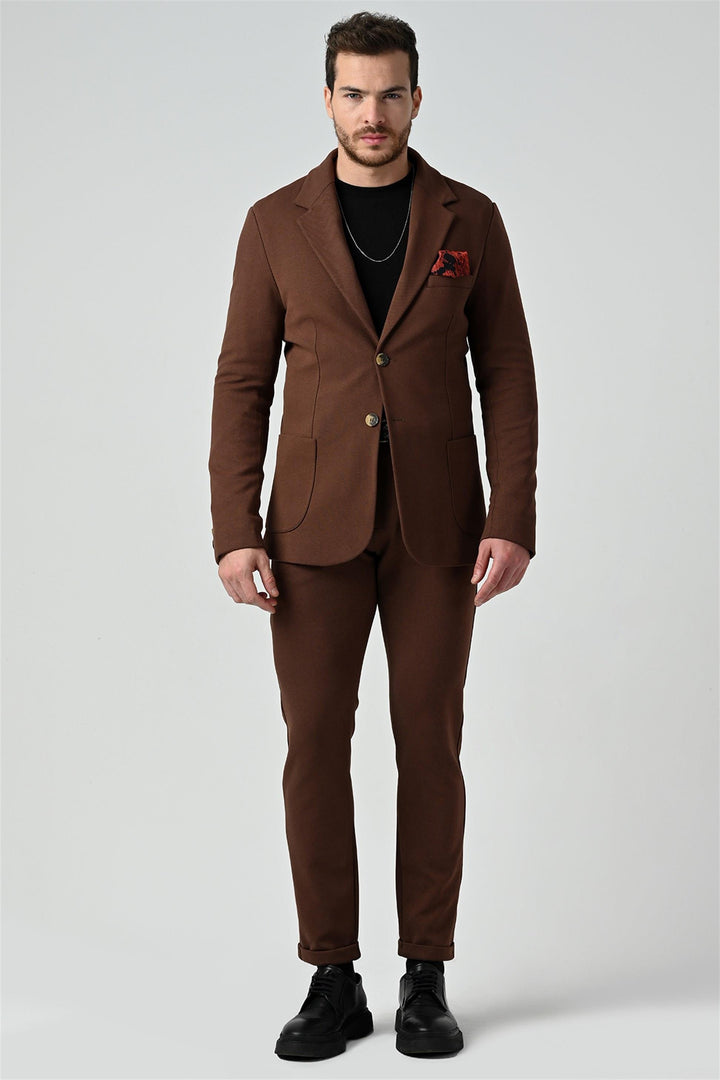ANT Antioch Coffee Men's Unlined Jacket Trousers Suit - Vitrolles