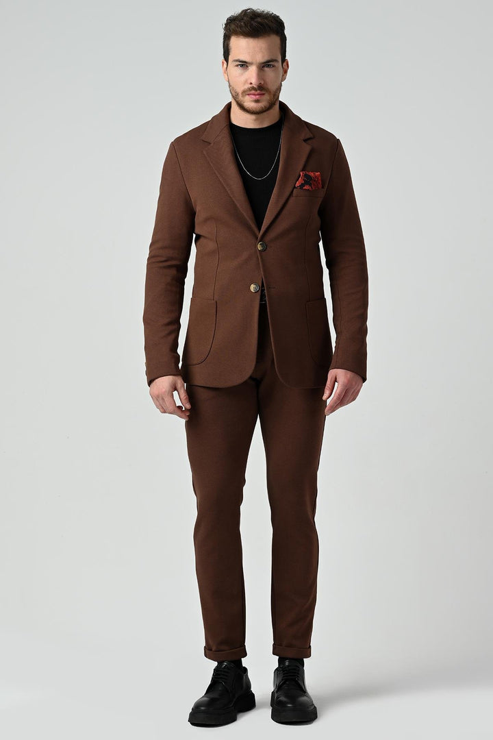 ANT Antioch Coffee Men's Unlined Jacket Trousers Suit - Vitrolles