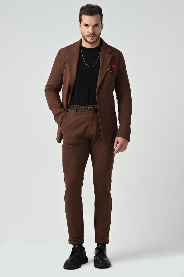 ANT Antioch Coffee Men's Unlined Jacket Trousers Suit - Vitrolles