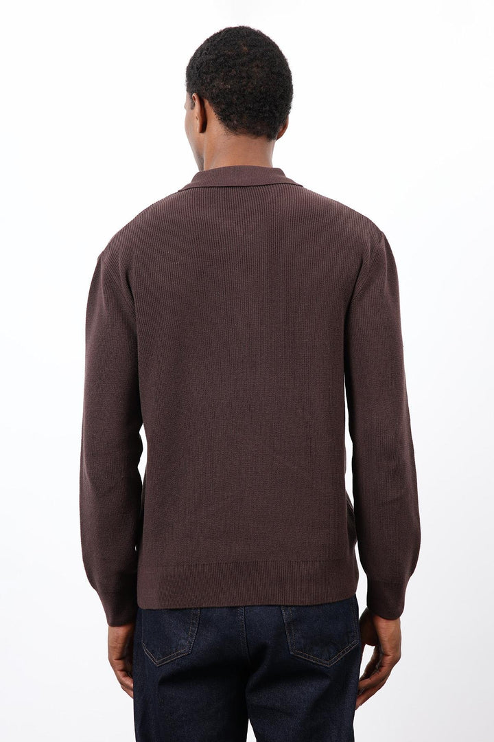 ANT Antioch Kahve Fermuarlı Erkek Triko Kazak - Manassas