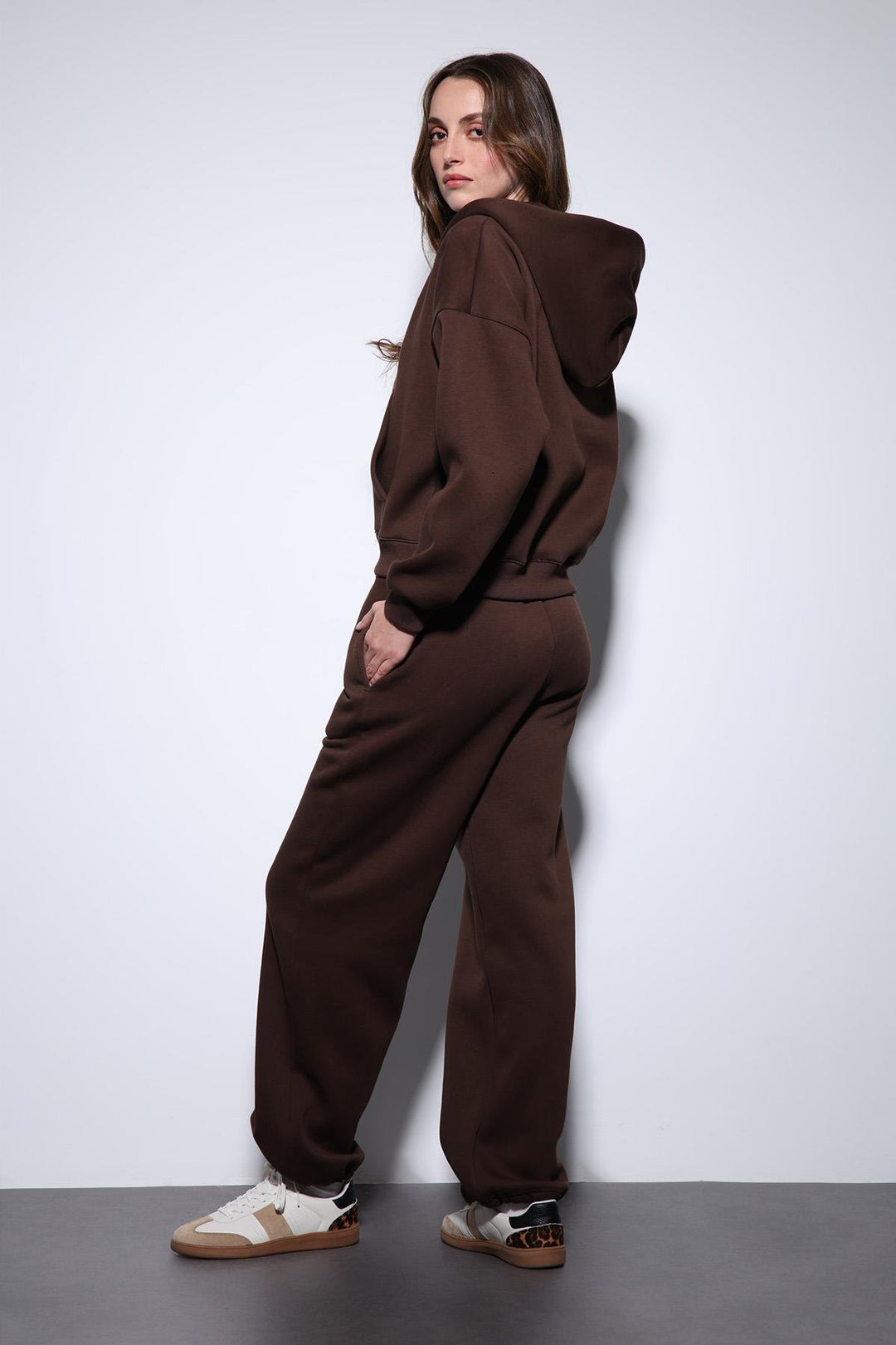 ANT Antioch Kahve Fermuarlı Kapüşanlı Kadın Sweatshirt - Waltham