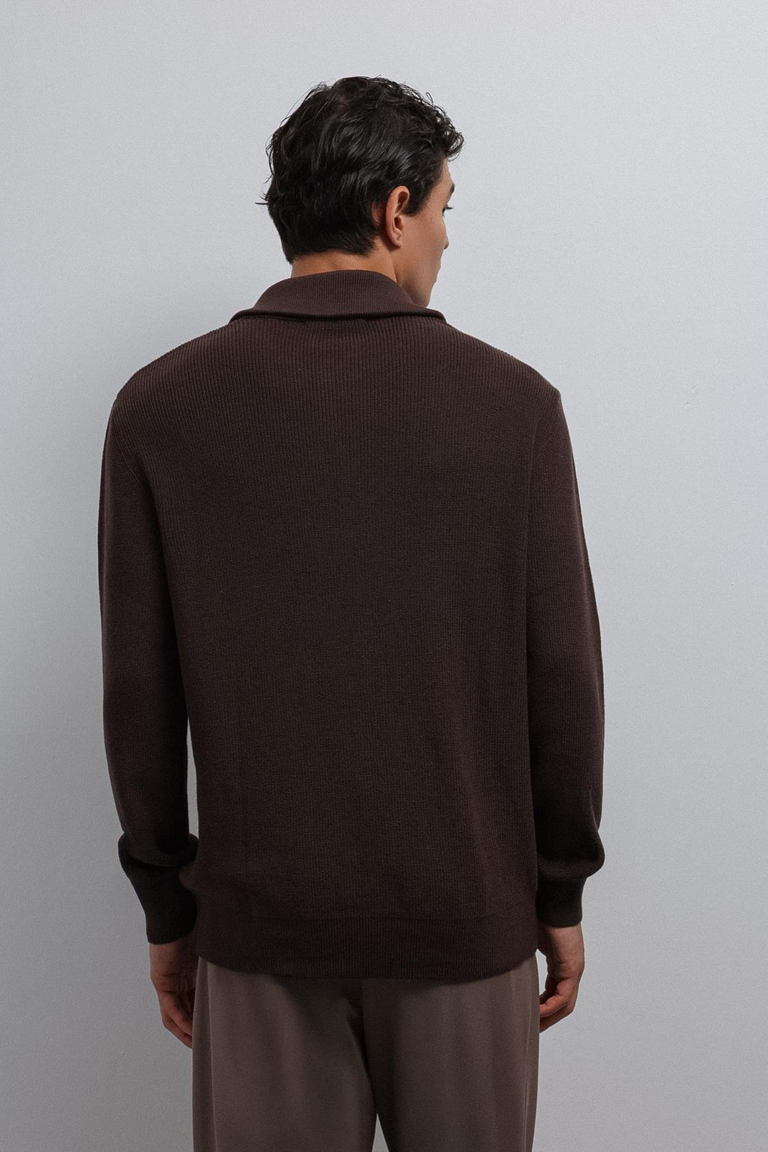 ANT Antioch Coffee Zippered Knit Men's Sweater - Kettering