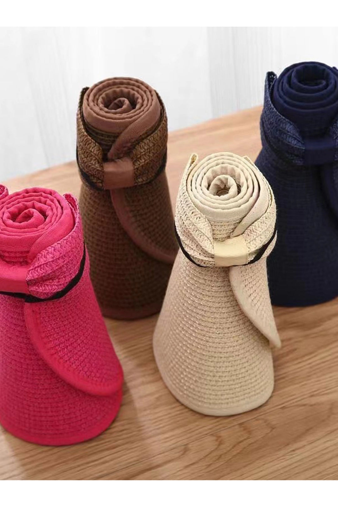 Coffee Bow Wide Top Open Straw Visor Hat BCNSV-2514624 - Huntsville