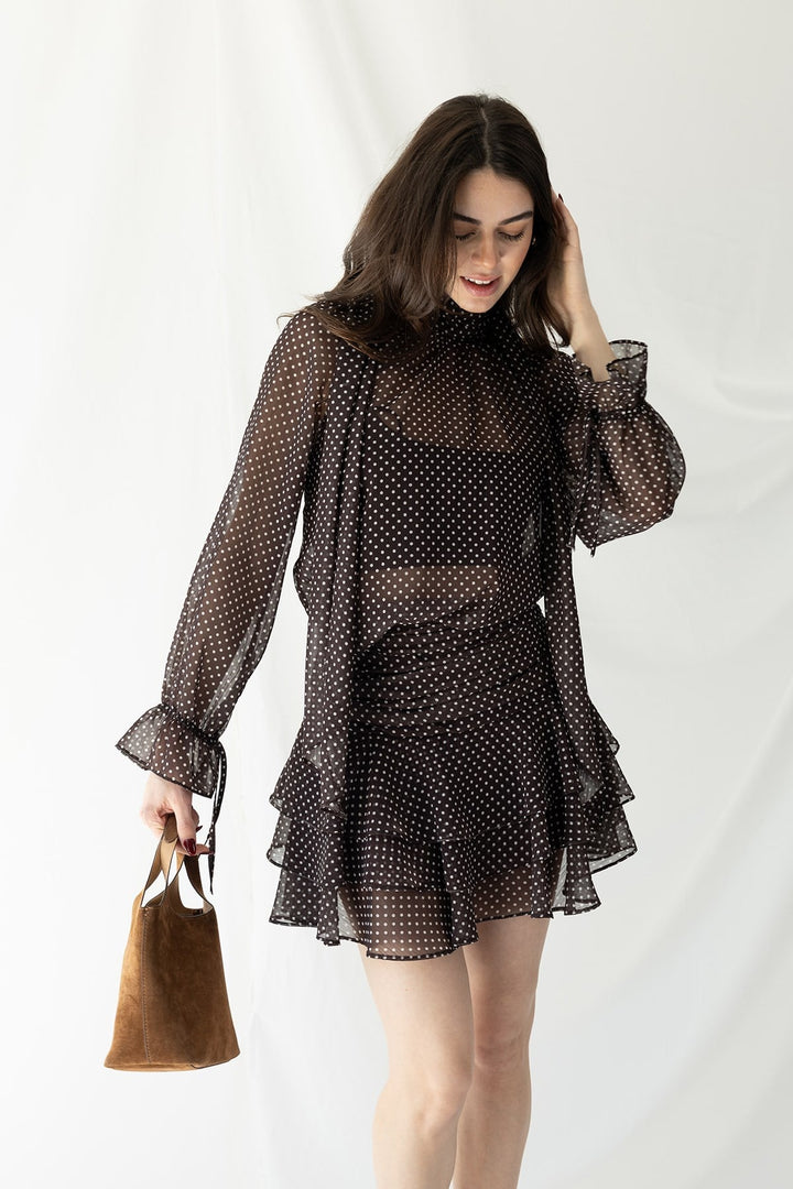 ANT Women's Polka-Dot Blouse with a Bow - Bensalem