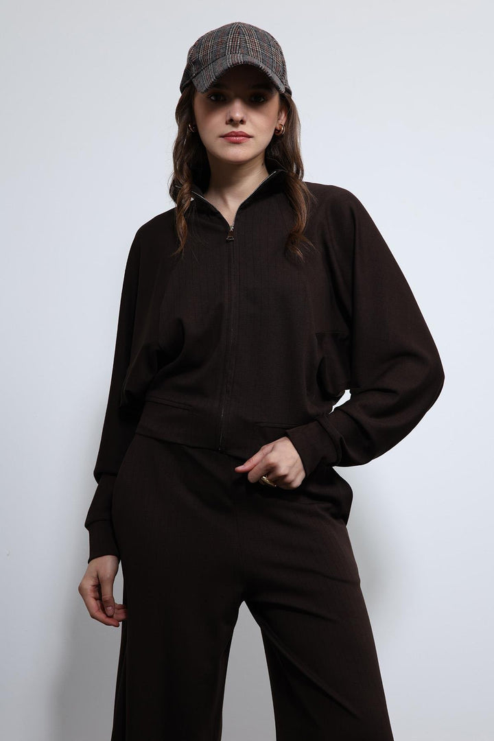 ANT Antioch Kahve Geniş Paça Çizgili Eşofman Takım - Maspalomas