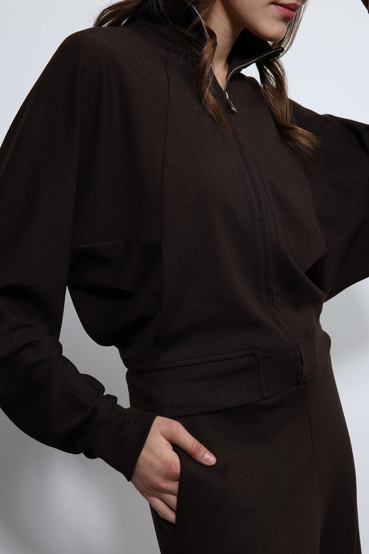 ANT Antioch Kahve Geniş Paça Çizgili Eşofman Takım - Maspalomas