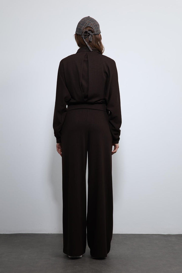 ANT Antioch Kahve Geniş Paça Çizgili Eşofman Takım - Maspalomas