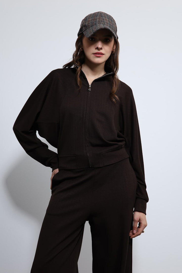 ANT Antioch Kahve Geniş Paça Çizgili Eşofman Takım - Maspalomas