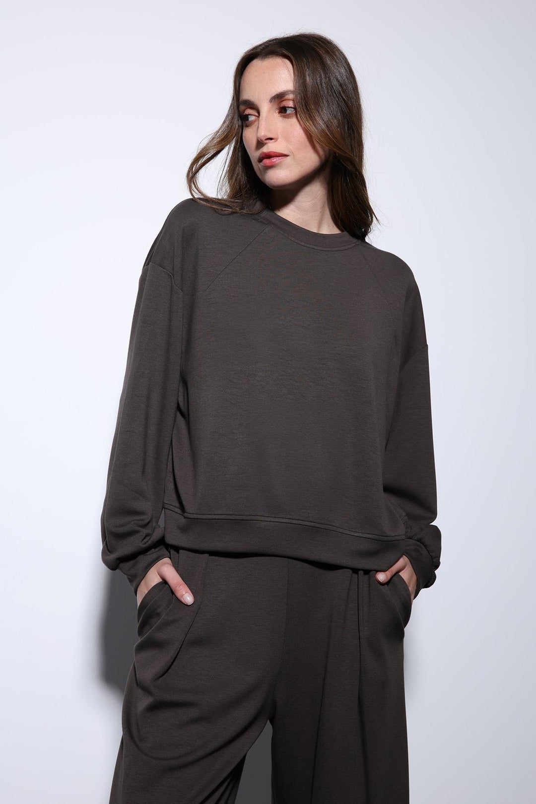 ANT Antioch Coffee Wide Leg Relaxed Women's Suit - Vasylkiv