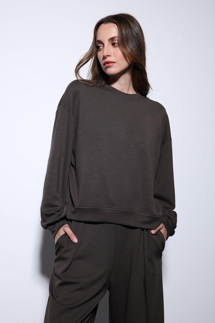 ANT Antioch Coffee Wide Leg Relaxed Women's Suit - Vasylkiv