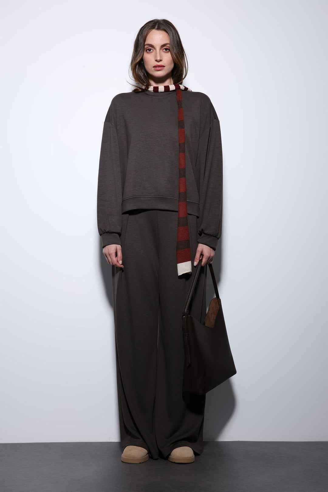 ANT Antioch Coffee Wide Leg Relaxed Women's Suit - Vasylkiv