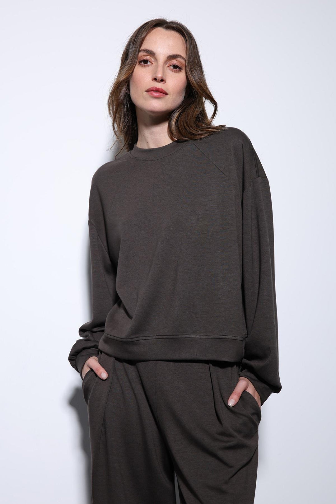 ANT Antioch Coffee Wide Leg Relaxed Women's Suit - Vasylkiv