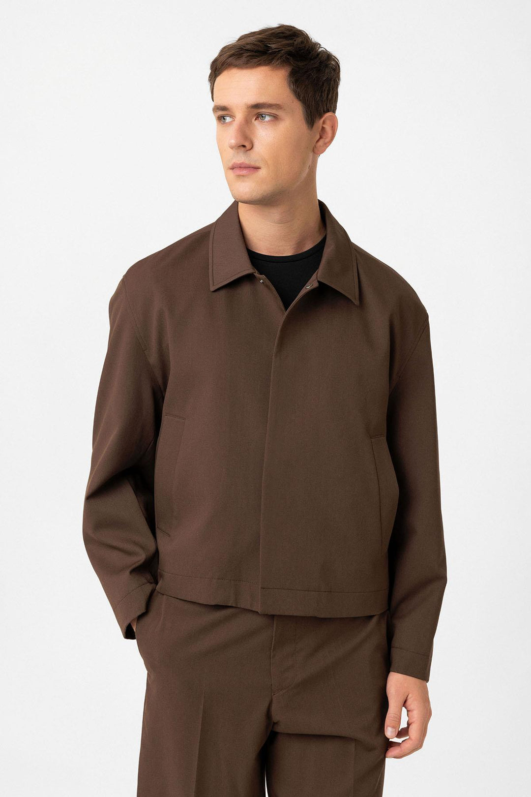 ANT Antioch Coffee Hidden Button Seasonal Relax Fit Men's Jacket - Bocholt