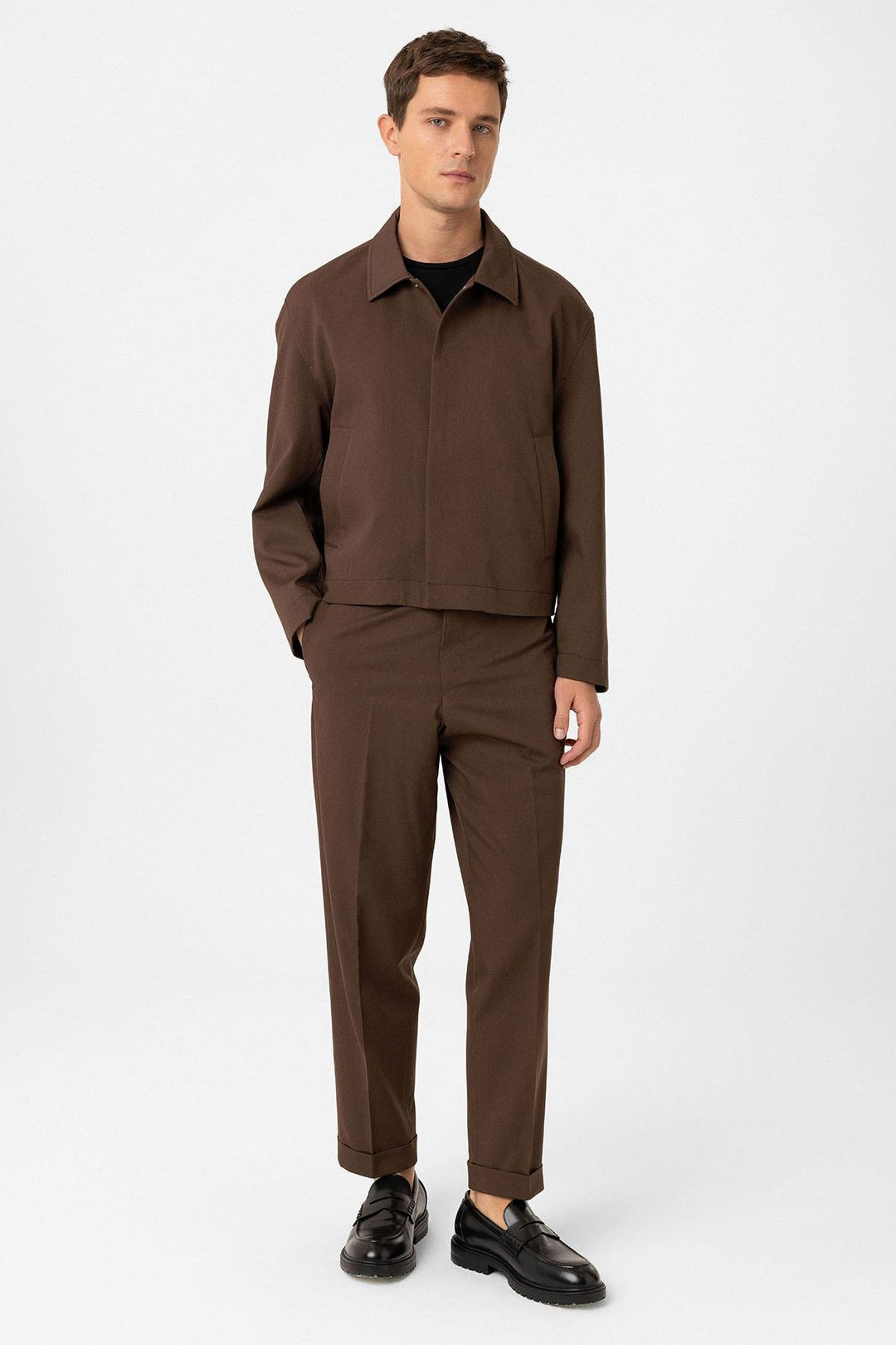 ANT Antioch Coffee Hidden Button Seasonal Relax Fit Men's Jacket - Bocholt