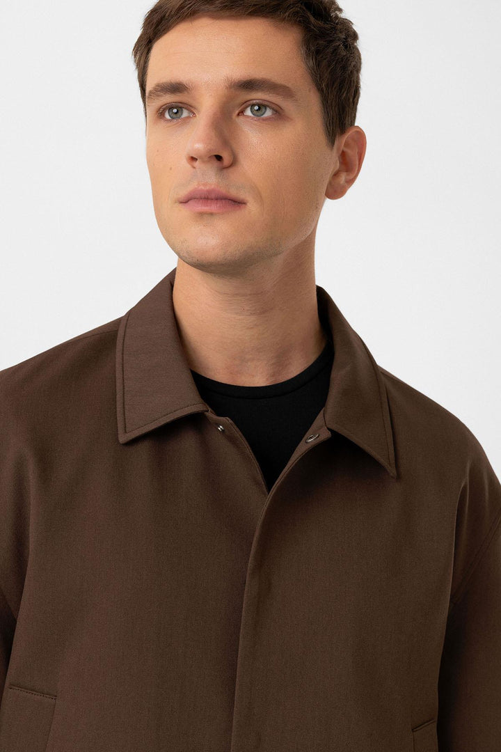 ANT Antioch Coffee Hidden Button Seasonal Relax Fit Men's Jacket - Bocholt