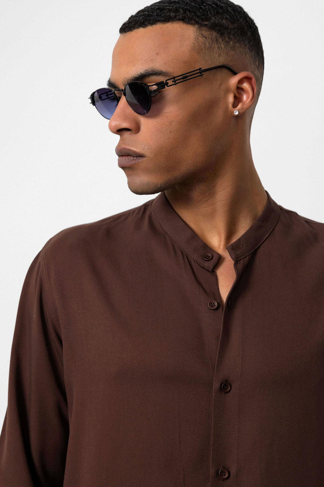 ANT Antioch Kahve Hakim Yaka Regular Fit Erkek Gömlek - Soledad de Graciano Sánchez