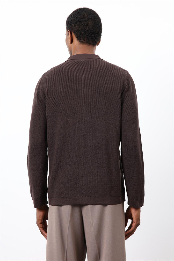 ANT Antioch Kahve İnce Örgü Triko Erkek Hırka - Kalamazoo