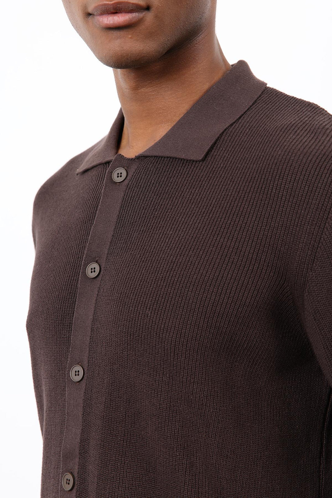 ANT Antioch Kahve İnce Örgü Triko Erkek Hırka - Kalamazoo