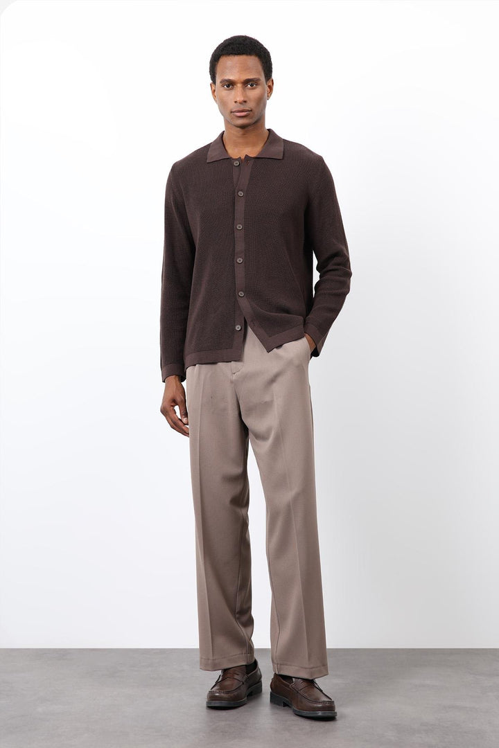 ANT Antioch Kahve İnce Örgü Triko Erkek Hırka - Kalamazoo