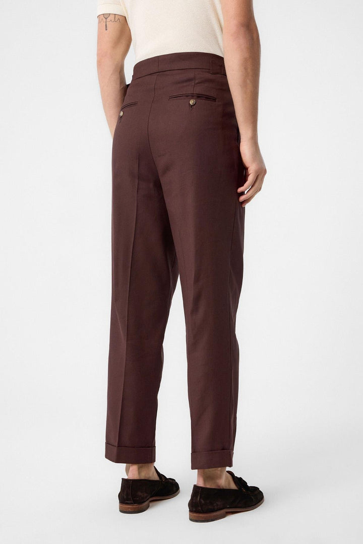 ANT Antioch Coffee Italian Cut High Waist Men's Pants - Irákleio