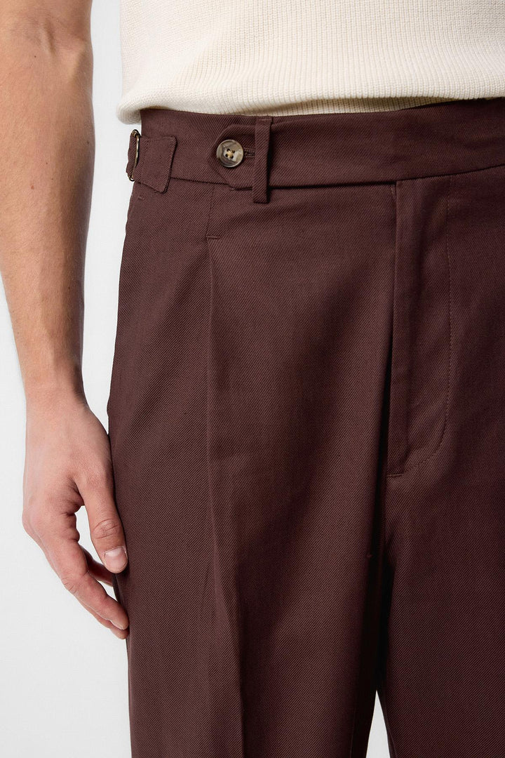 ANT Antioch Coffee Italian Cut High Waist Men's Pants - Irákleio