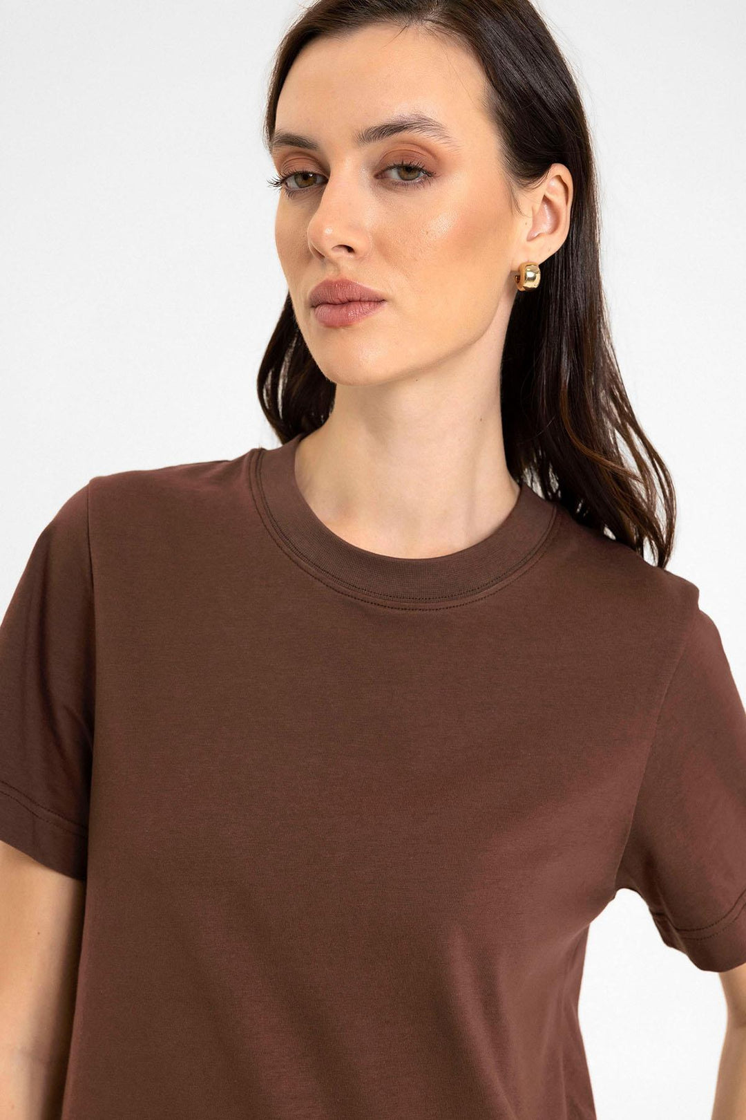 ANT Antioch Coffee Woman Bicycle Neck Basic T-Shirt - Ocoyoacac