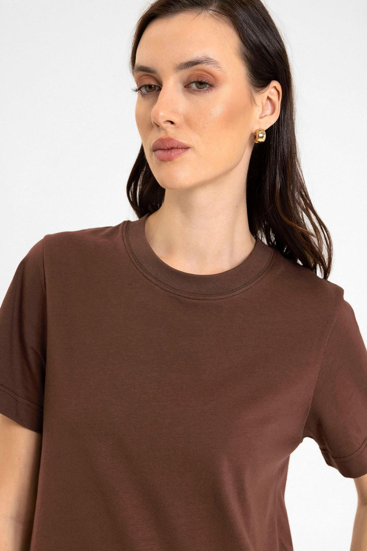 ANT Antioch Coffee Woman Bicycle Neck Basic T-Shirt - Ocoyoacac