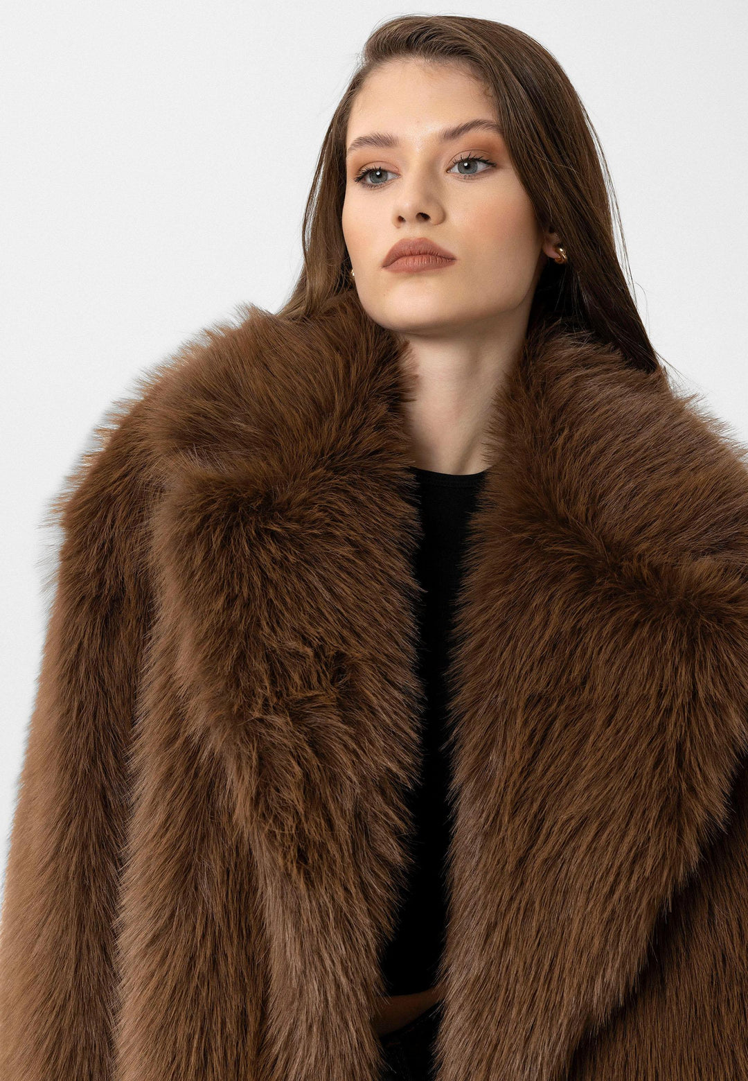 ANT Antioch Coffee Women's Jacket Collar Faux Fur Jacket - Autlán de Navarro