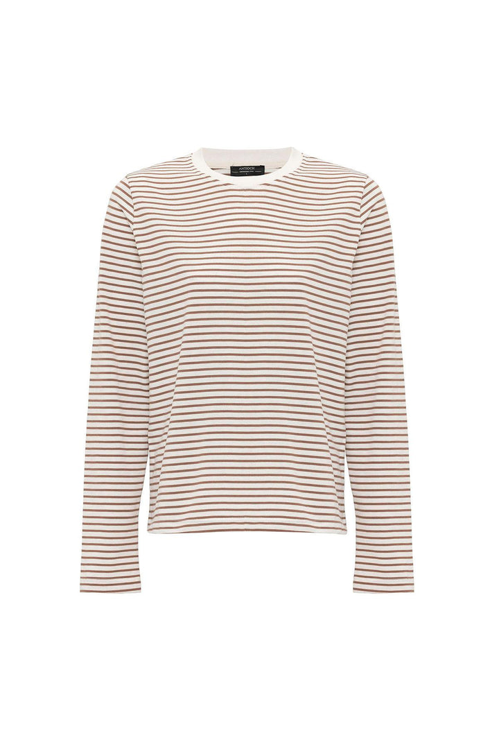 ANT Antioch Coffee Woman Striped Seasonal Sweater - Carcassonne