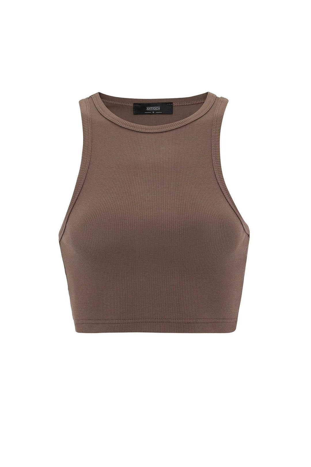 ANT Antioch Coffee Woman Ribbed Crop Tank Top - Stolberg