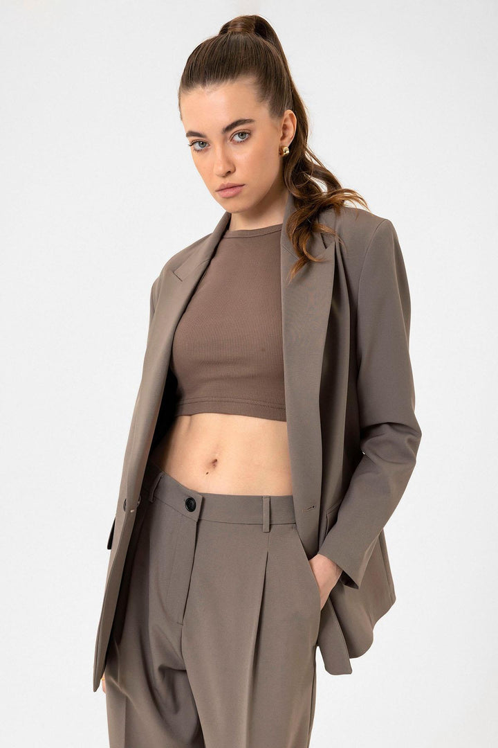 ANT Antioch Coffee Woman Ribbed Crop Tank Top - Stolberg