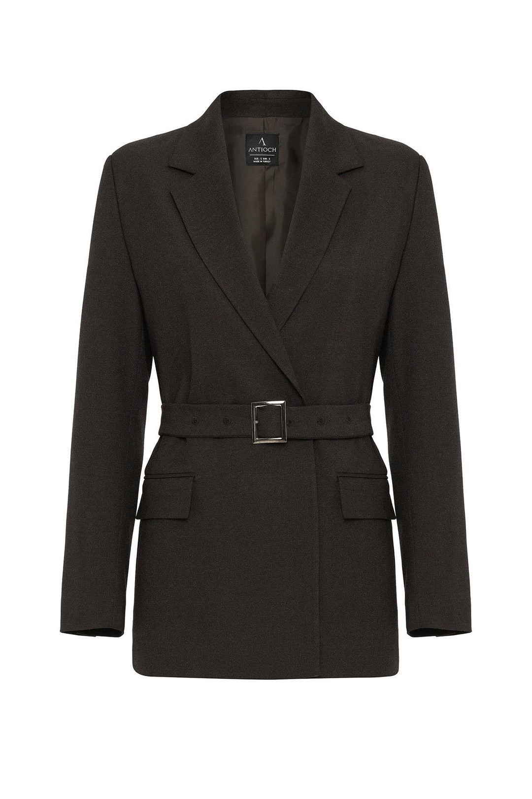 ANT Antioch Kahve Kadın Kemerli Blazer Ceket - Henrietta
