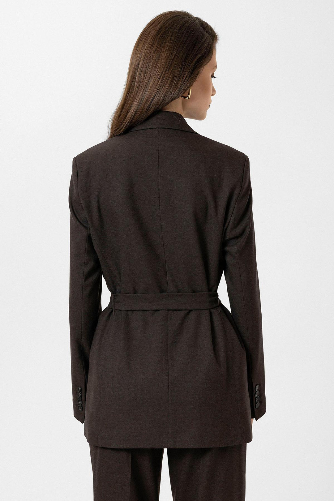ANT Antioch Kahve Kadın Kemerli Blazer Ceket - Henrietta