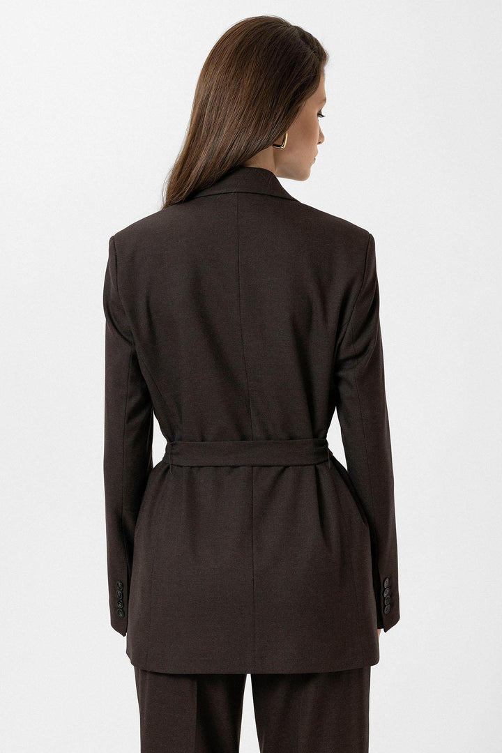 ANT Antioch Kahve Kadın Kemerli Blazer Ceket - Henrietta