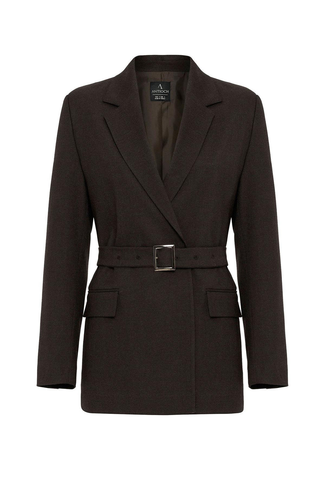 ANT Antioch Kahve Kadın Kemerli Blazer Ceket - Henrietta
