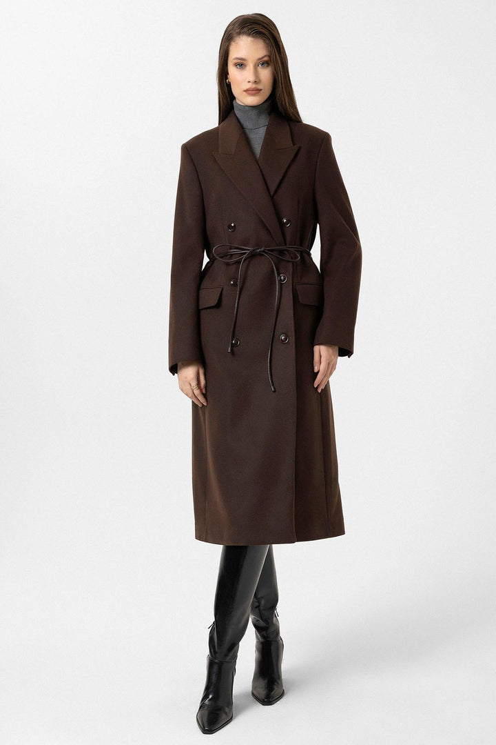 ANT Antioch Coffee Women's Belted Wrap Coat - Odessa