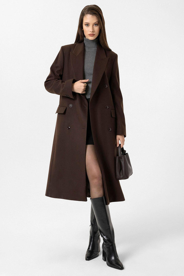 ANT Antioch Coffee Women's Belted Wrap Coat - Odessa