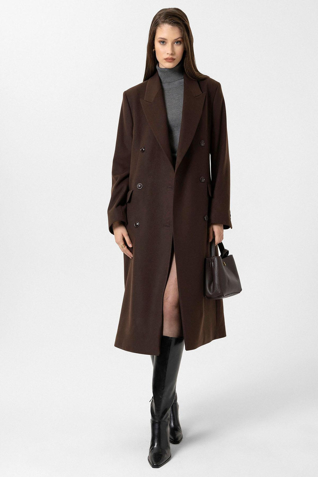 ANT Antioch Coffee Women's Belted Wrap Coat - Odessa