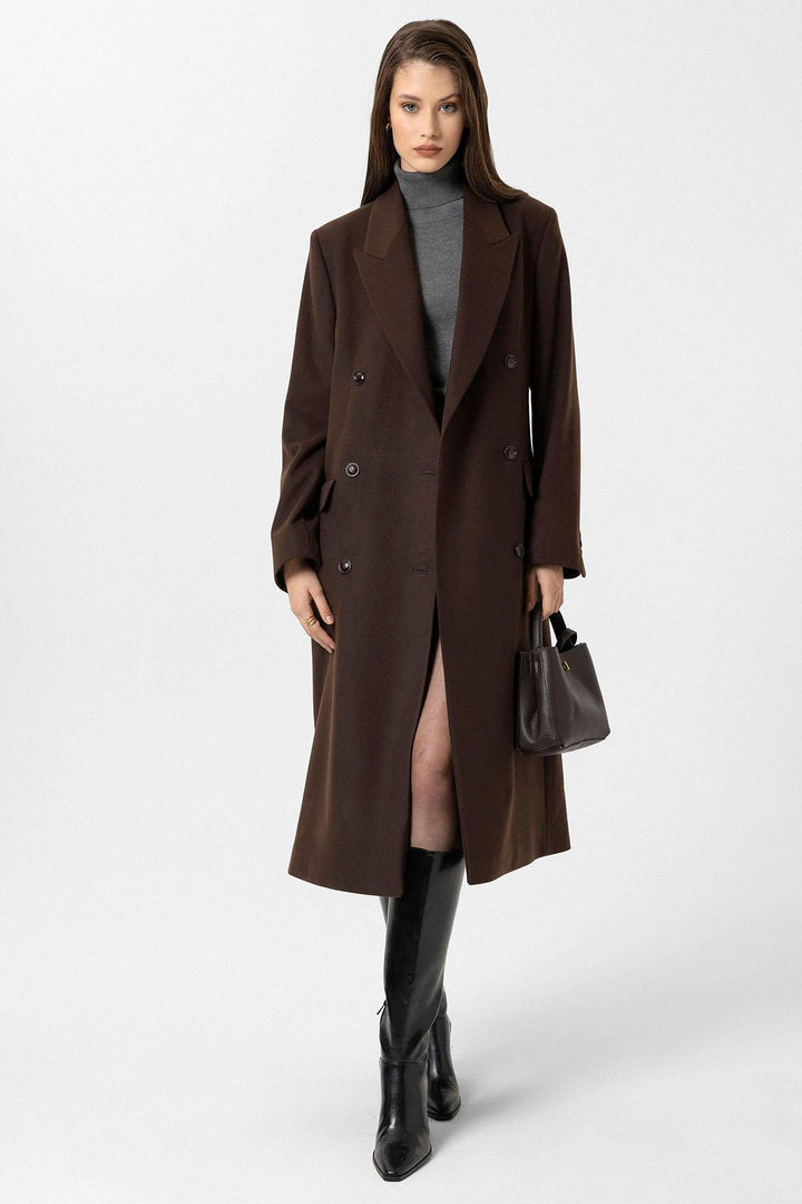 ANT Antioch Coffee Women's Belted Wrap Coat - Odessa