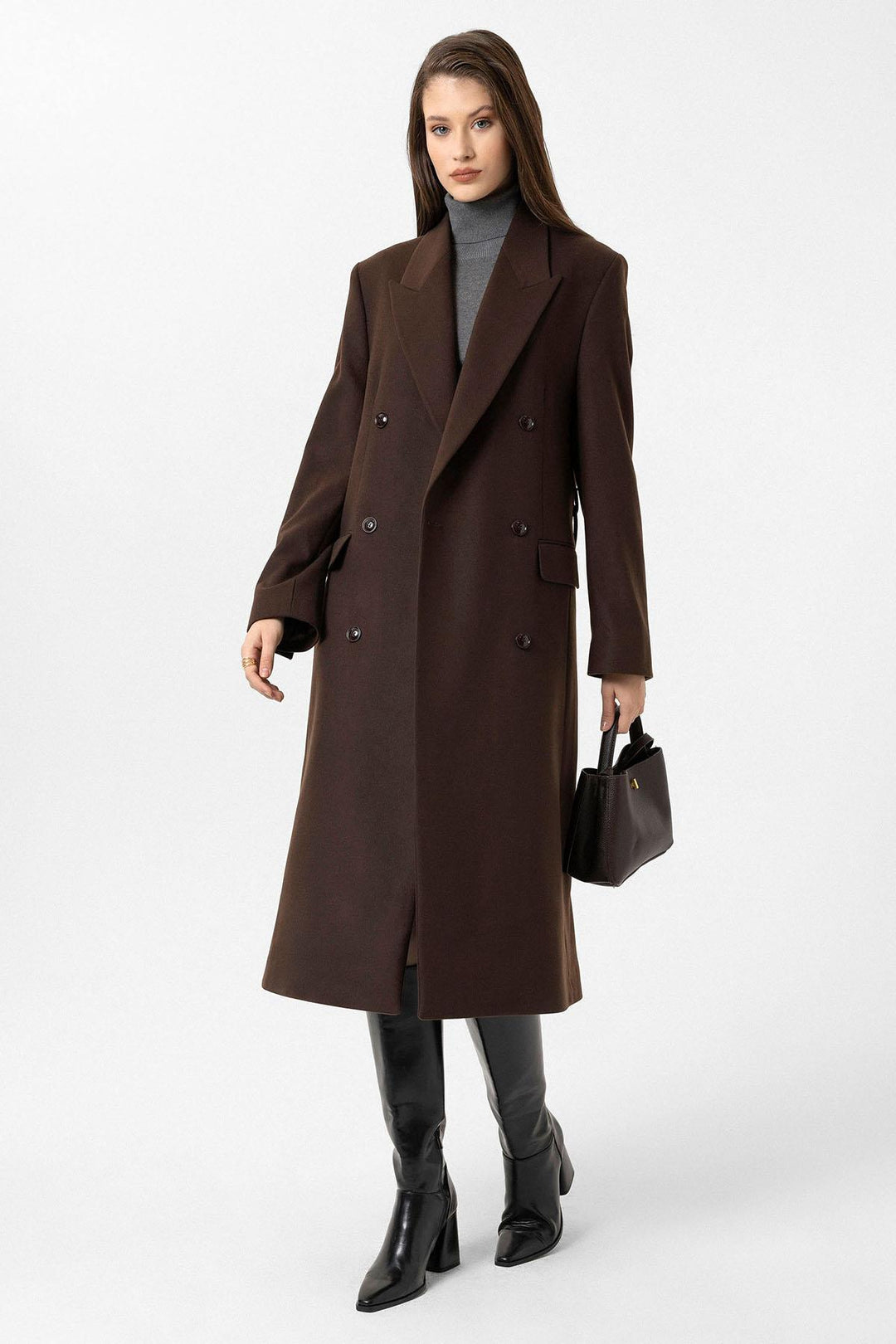 ANT Antioch Coffee Women's Belted Wrap Coat - Odessa