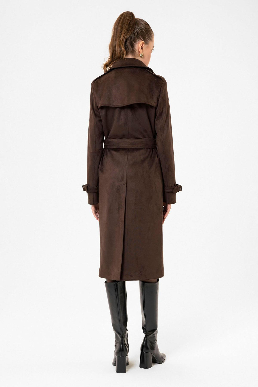 ANT Antioch Coffee Women's Belted Nubuck Trench Coat - Ibbenbüren