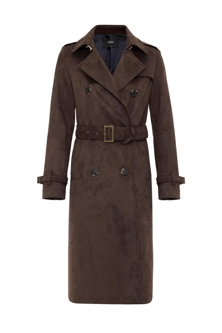 ANT Antioch Coffee Women's Belted Nubuck Trench Coat - Ibbenbüren