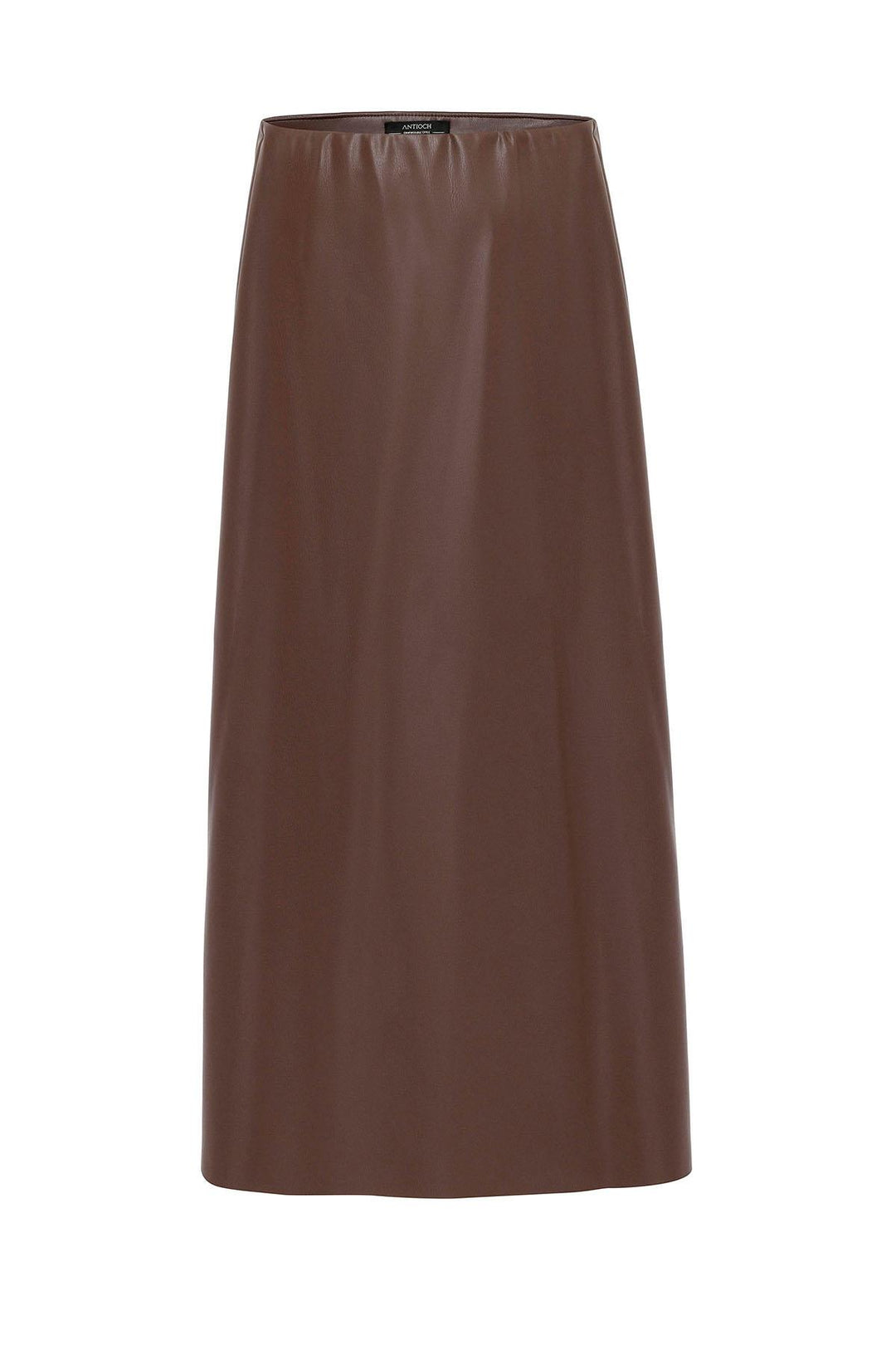 ANT Antioch Coffee Woman Faux Leather Midi Skirt - Boulder