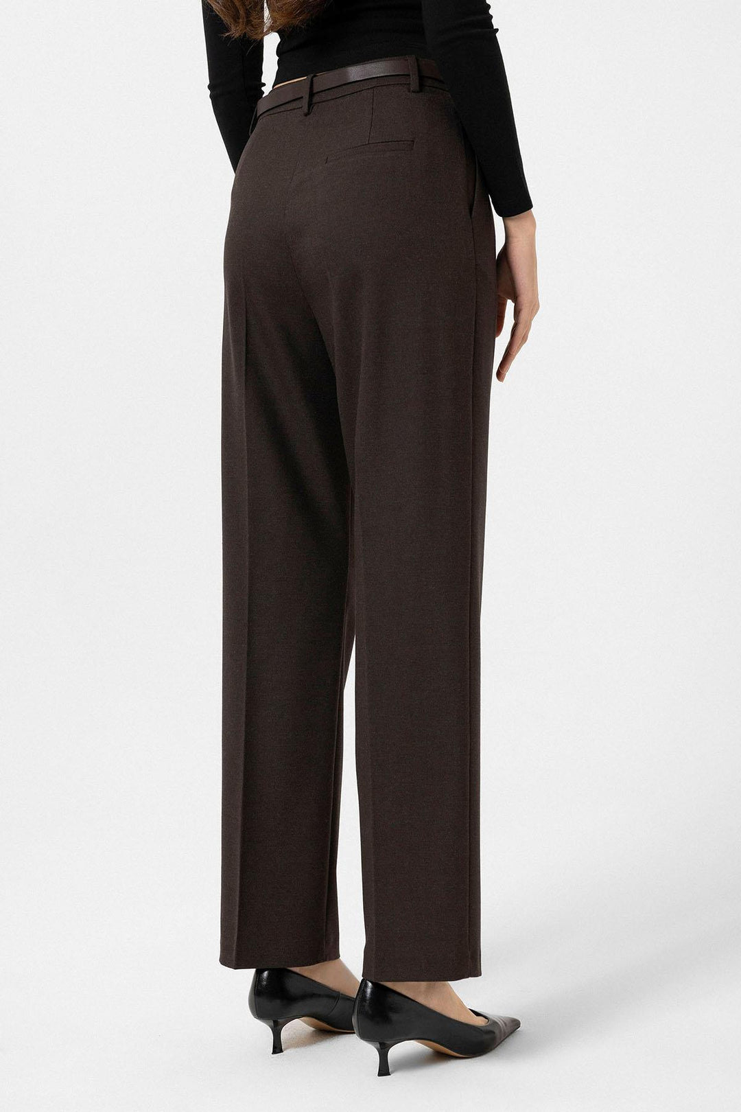 ANT Antioch Coffee Women's High Waist Pleated Pants - Apple Valley