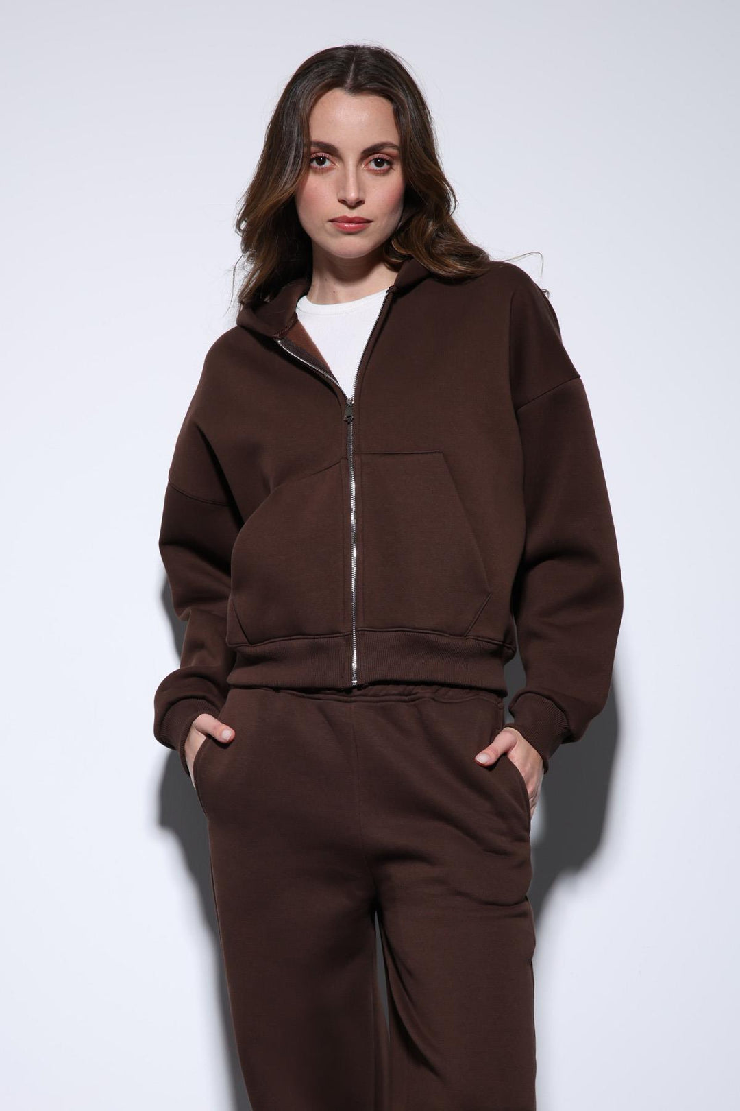 ANT Antioch Kahve Kapüşonlu Sweatshirt Kadın Eşofman Takım - Kingston upon Thames