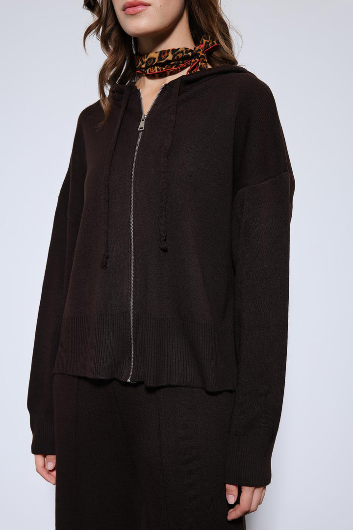 ANT Antioch Coffee Hooded Top and Wide Leg Knit Set - Minneapolis