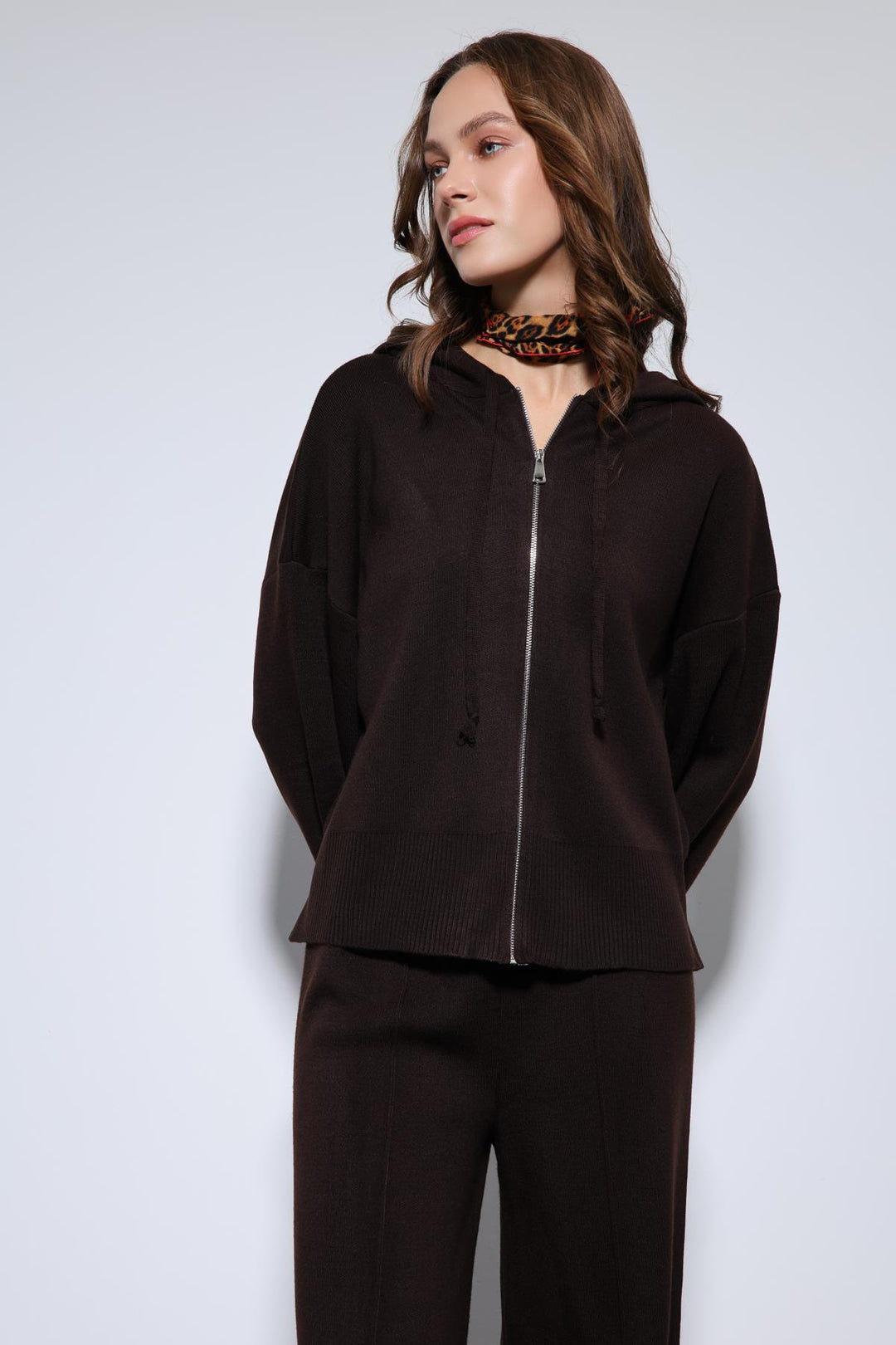 ANT Antioch Coffee Hooded Top and Wide Leg Knit Set - Minneapolis